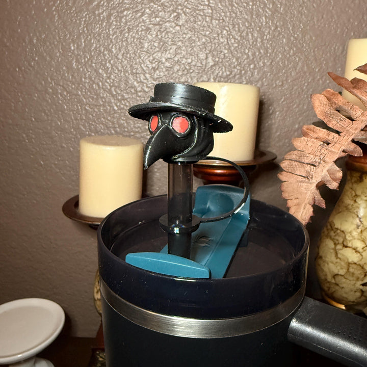 Crimson Cure Plague Doctor Topper, Stanley Tumbler Accessories, lid topper, unique trending gifts for Stanley 20 30 40 oz