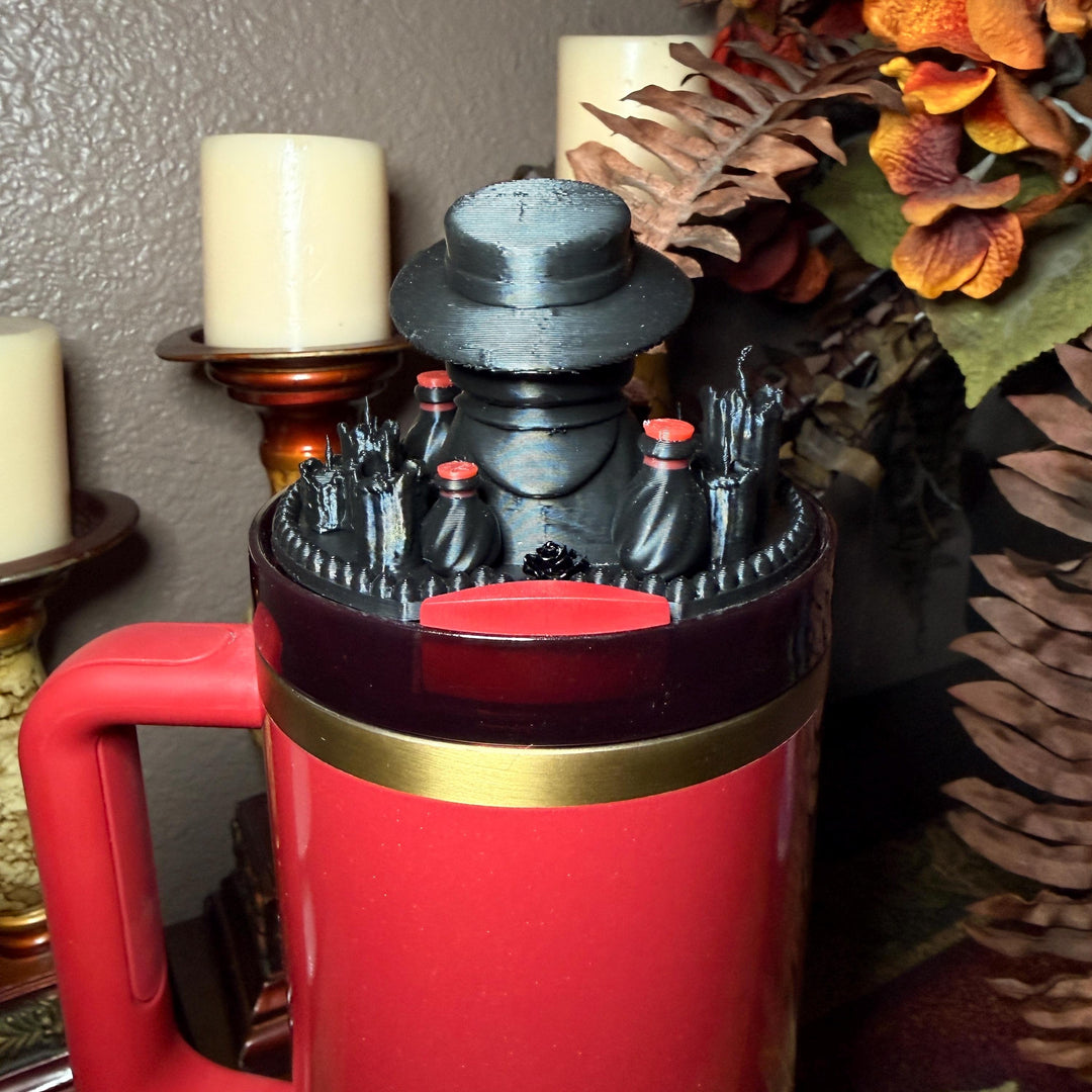 Crimson Cure Plague Doctor Topper, Stanley Tumbler Accessories, lid topper, unique trending gifts for Stanley 20 30 40 oz