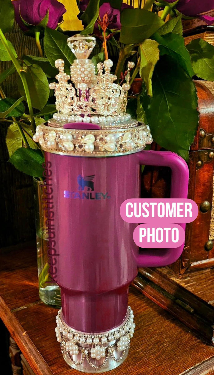 Diamonds and Pearls Collection 1 - Fancy Rhinestone Royal Princess Collection for Stanley tumblers, crown topper, halo, boot or straw topper
