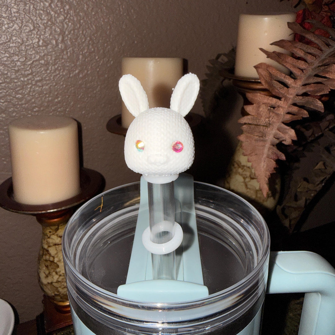Easter Bunny Straw Cap Topper, for Stanley 20 30 or 40 oz Tumblers with 10 mm straw, unique minimalist gift accessories