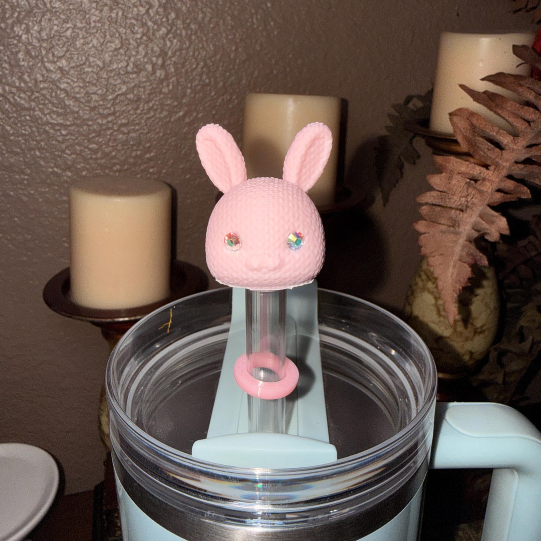 Easter Bunny Straw Cap Topper, for Stanley 20 30 or 40 oz Tumblers with 10 mm straw, unique minimalist gift accessories