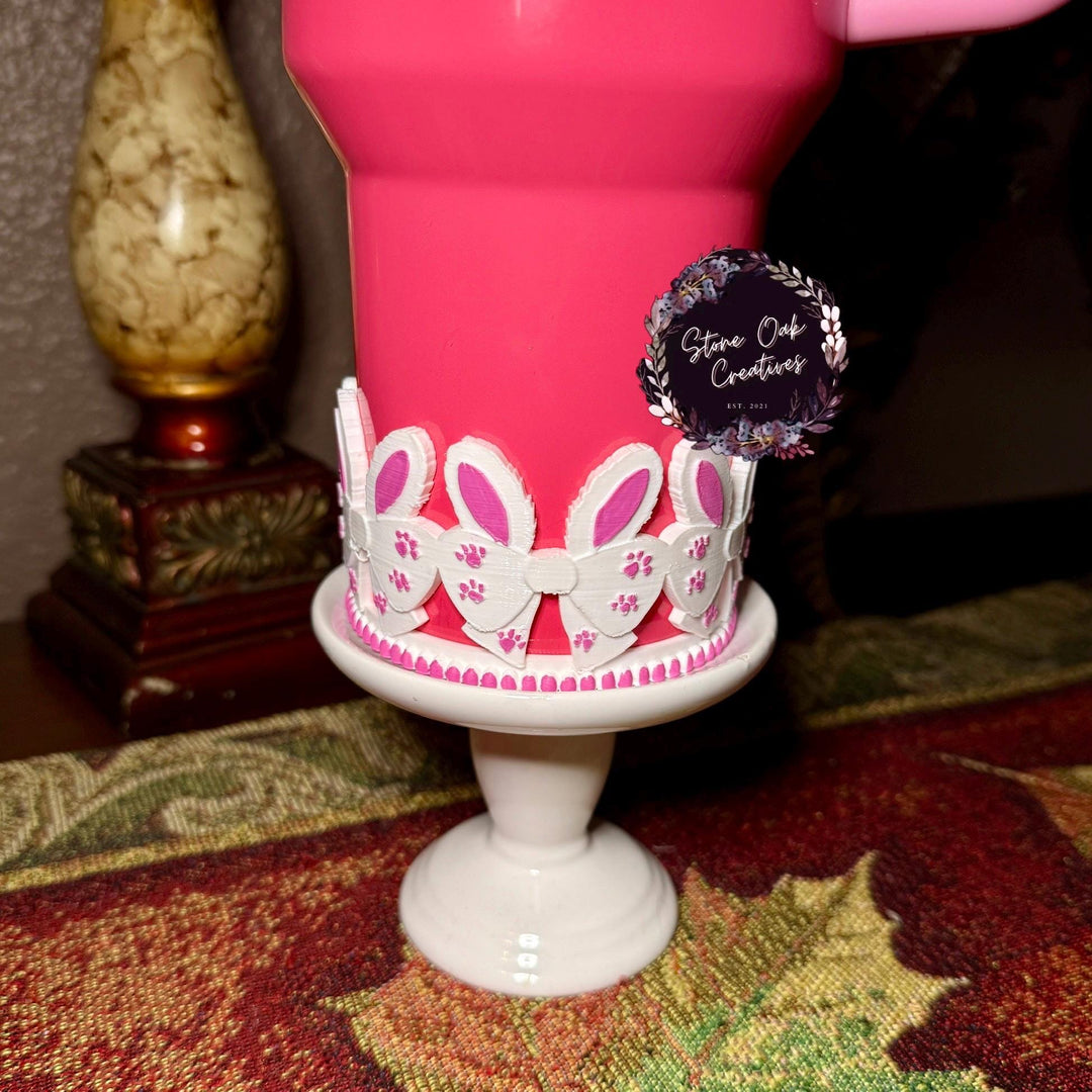 Easter Bunny Butt Tumbler Boot, Spring Cottontail, White Pink Pastel Easter Bunnies, Fit's Stanley and other Tumblers, Protective Sleeve