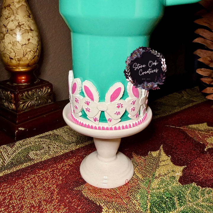 Easter Bunny Butt Tumbler Boot, Spring Cottontail, White Pink Pastel Easter Bunnies, Fit's Stanley and other Tumblers, Protective Sleeve