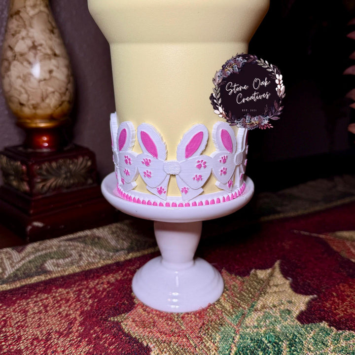 Easter Bunny Butt Tumbler Boot, Spring Cottontail, White Pink Pastel Easter Bunnies, Fit's Stanley and other Tumblers, Protective Sleeve