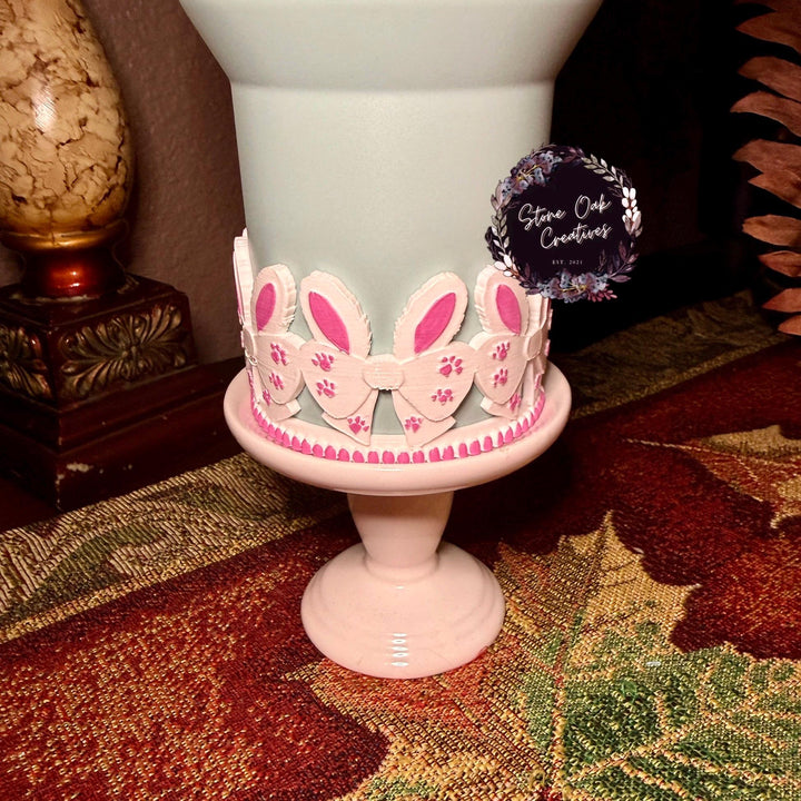 Easter Bunny Butt Tumbler Boot, Spring Cottontail, White Pink Pastel Easter Bunnies, Fit's Stanley and other Tumblers, Protective Sleeve
