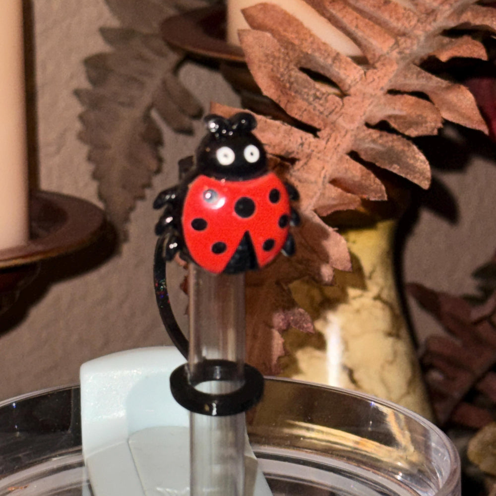 Ladybug Straw Topper Cap Cover, Fits Stanley and 10mm Straws