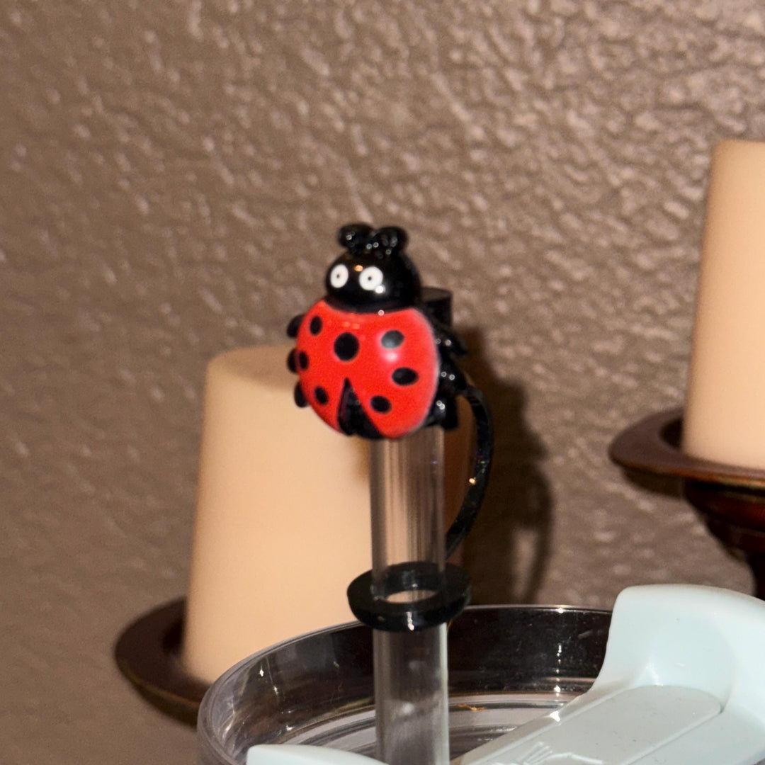 Ladybug Straw Topper Cap Cover, Fits Stanley and 10mm Straws