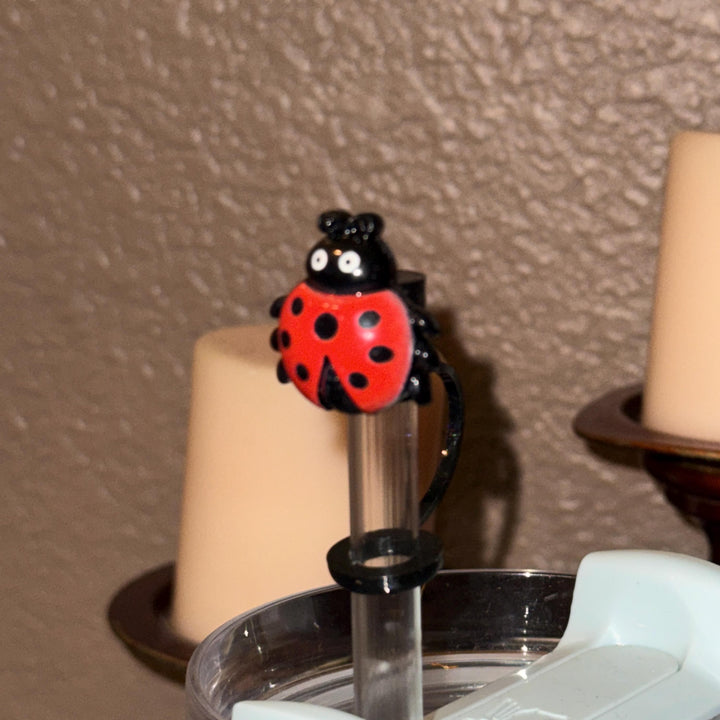 Ladybug Straw Topper Cap Cover, Fits Stanley and 10mm Straws