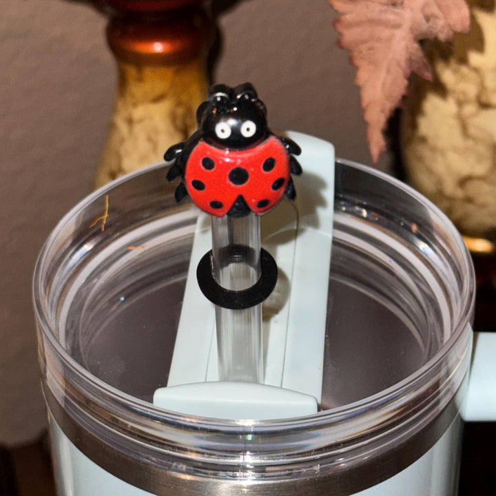 Ladybug Straw Topper Cap Cover, Fits Stanley and 10mm Straws
