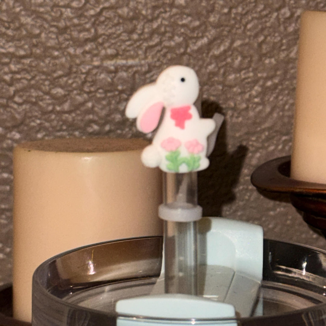 Easter Bunny Rabbit Straw Cap Topper, for Stanley 20 30 or 40 oz Tumblers with 10 mm straw, unique minimalist gift