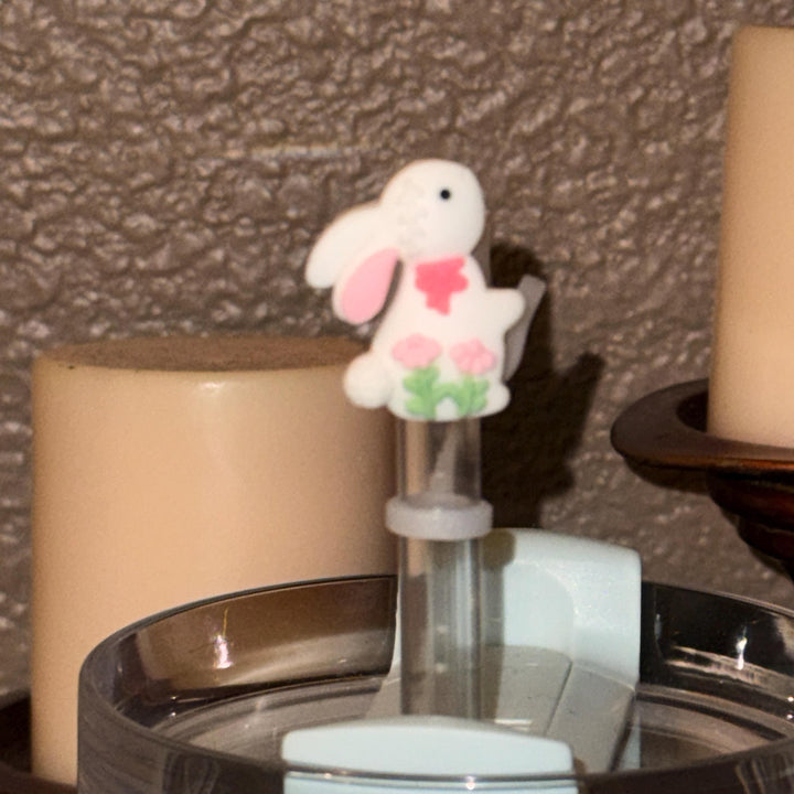 Easter Bunny Rabbit Straw Cap Topper, for Stanley 20 30 or 40 oz Tumblers with 10 mm straw, unique minimalist gift