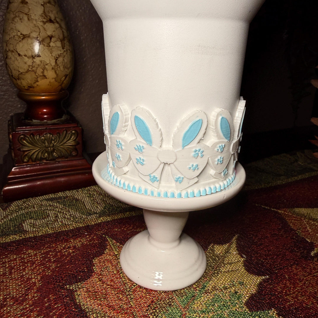 Easter Bunny Bow Tumbler Boot, Spring Cottontail, White Pink Pastel Easter Bunnies, Fit's Stanley and other Tumblers, Protective Sleeve