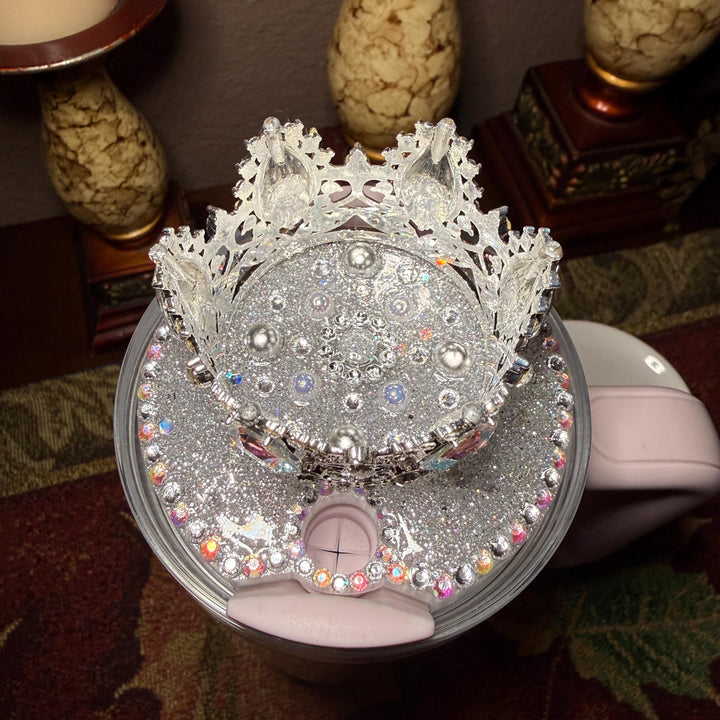 Deluxe Iridrscent 30 oz Rhinestone Crown topper, fits only the 20 or 30 oz Stanley lids, unique gift BEST SELLER