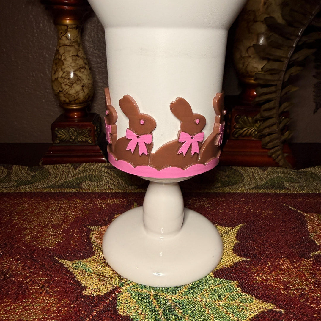Chocolate Easter Bunny Tumbler Boot or straw topper, White Brown Bunnies, Fit's Stanley and other Tumblers, Protective Sleeve