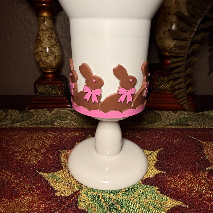 Chocolate Easter Bunny Tumbler Boot or straw topper, White Brown Bunnies, Fit's Stanley and other Tumblers, Protective Sleeve