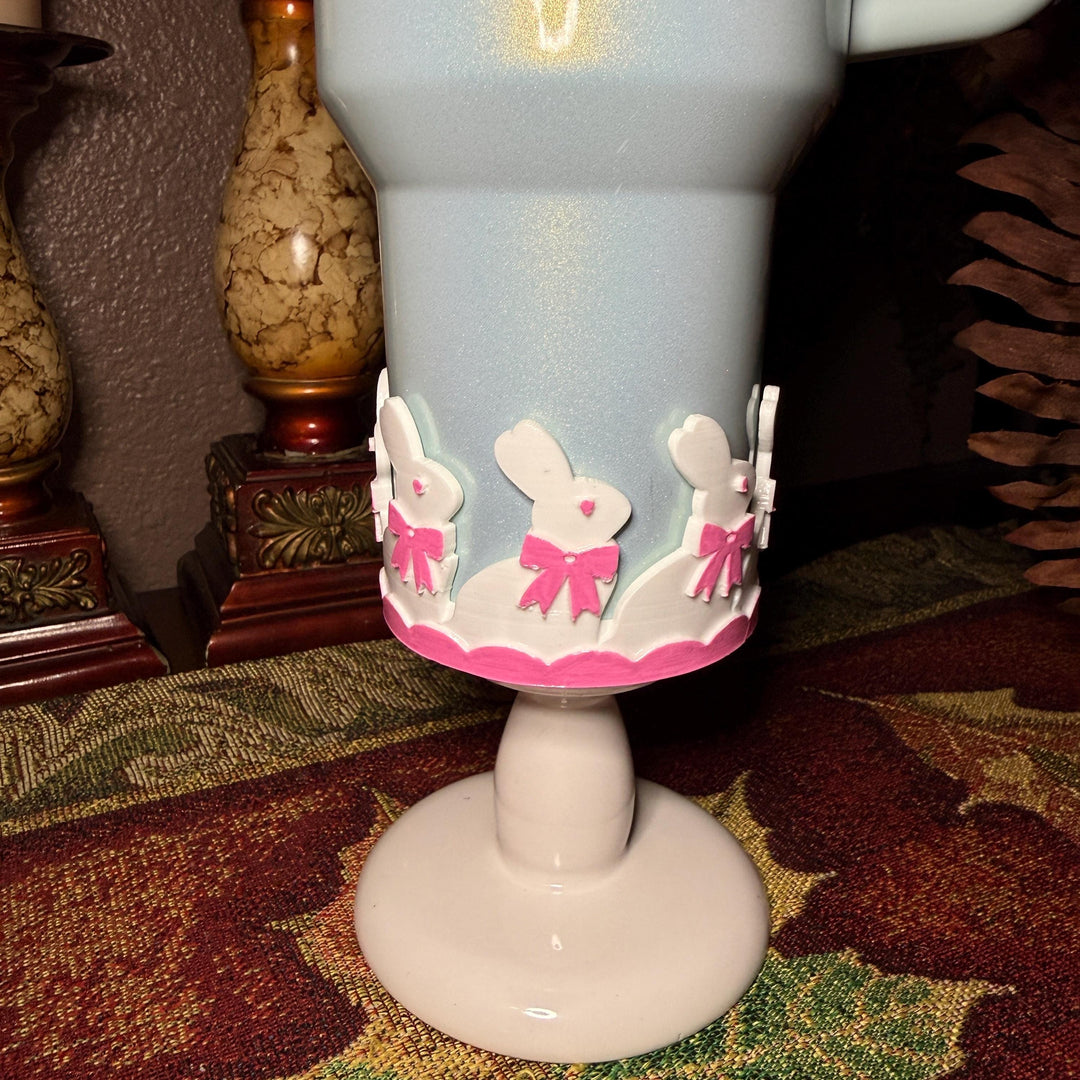 Chocolate Easter Bunny Tumbler Boot or straw topper, White Brown Bunnies, Fit's Stanley and other Tumblers, Protective Sleeve