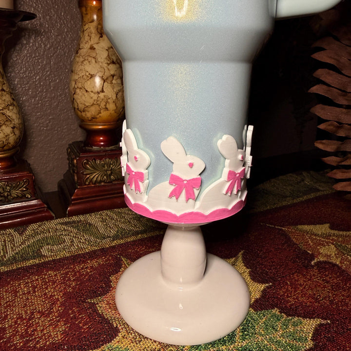 Chocolate Easter Bunny Tumbler Boot or straw topper, White Brown Bunnies, Fit's Stanley and other Tumblers, Protective Sleeve