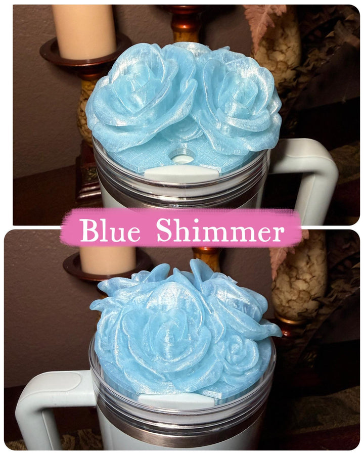 Rose Bouquet Cluster Tumbler Topper that fit Stanley Tumbler Quencher Lids, Rose Accessory, 3D Decorative Lid, BEST SELLER