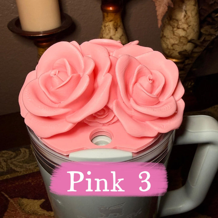 Rose Bouquet Cluster Tumbler Topper that fit Stanley Tumbler Quencher Lids, Rose Accessory, 3D Decorative Lid, BEST SELLER
