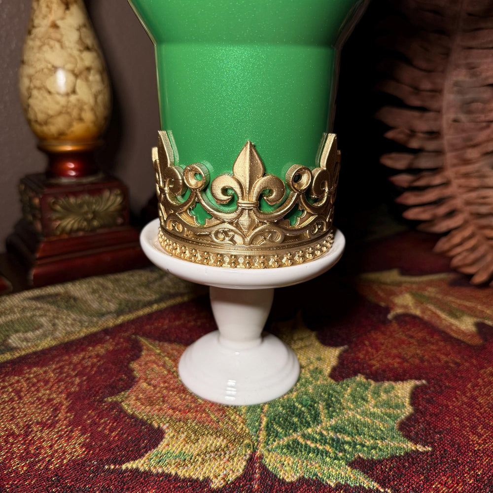 Gold Fleur-de-lis Crown Tumbler Boot, Tumbler Boot Sleeve, fits your Stanley Tumblers, Unique Gift, multiple colors