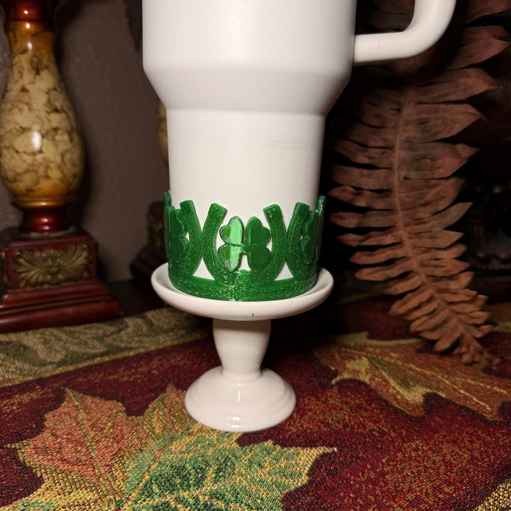 Green Clover Horseshoe Shamrock Tumbler Boot, Cup Boot Sleeve, St Patrick’s Day Clover, Fit's Stanley Tumblers, Protective Sleeve