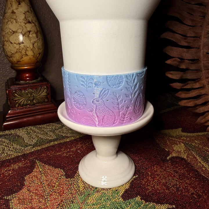 Easter Bunny Embossed Scene Tumbler Boot, Tumbler Boot Sleeve, Pastel Easter Bunnies Spring, Fit's Stanley Tumblers, Protective Sleeve