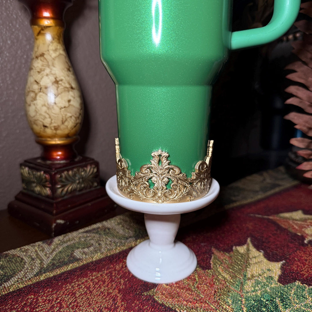 NEW Scroll Fancy Lace Damask Gold or Silver Tumbler Boot Halo Accessory Collection for tumblers, Stanley accessories