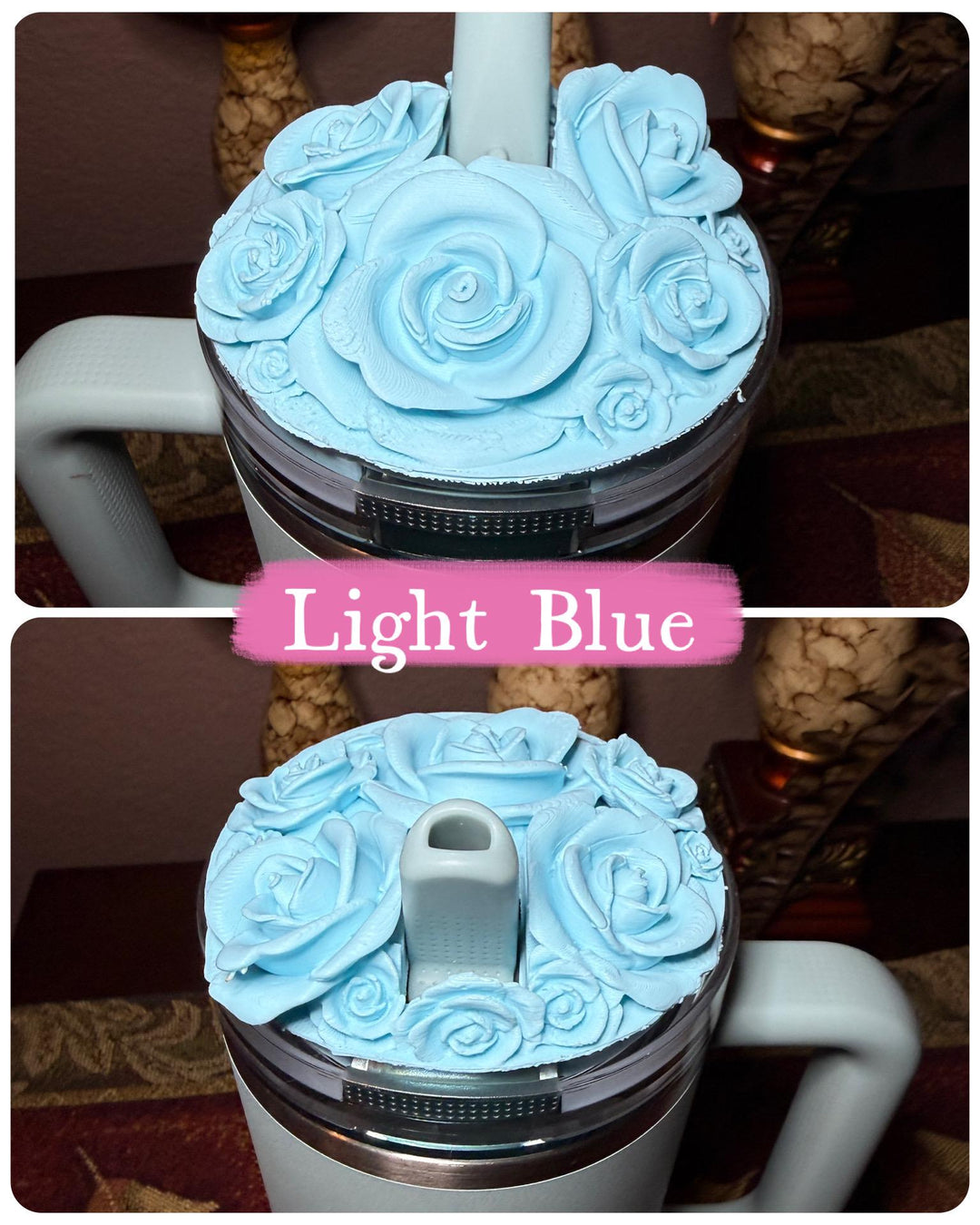 Rose Bouquet Cluster Tumbler Topper that fit Stanley Tumbler PRO TOUR Lids, Rose Accessory, 3D Decorative Lid, hot seller