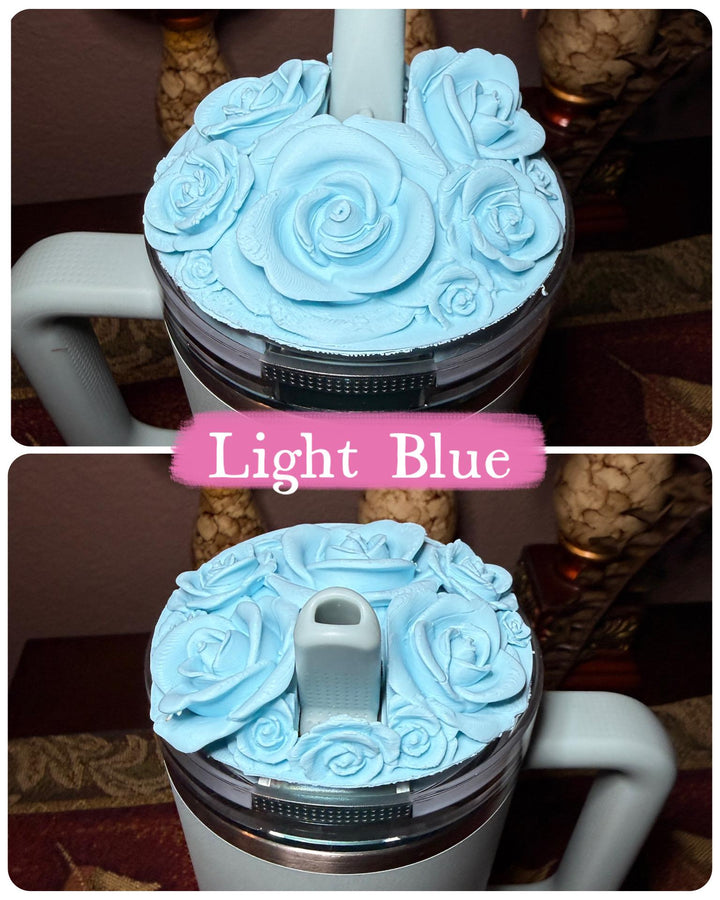 Rose Bouquet Cluster Tumbler Topper that fit Stanley Tumbler PRO TOUR Lids, Rose Accessory, 3D Decorative Lid, hot seller