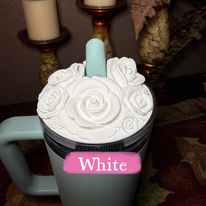 Rose Bouquet Cluster Tumbler Topper that fit Stanley Tumbler PRO TOUR Lids, Rose Accessory, 3D Decorative Lid, hot seller