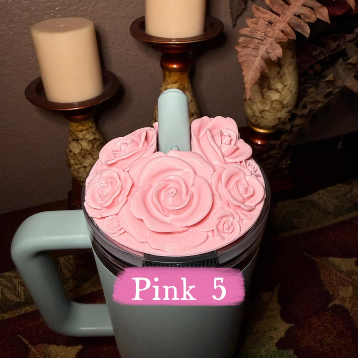 Rose Bouquet Cluster Tumbler Topper that fit Stanley Tumbler PRO TOUR Lids, Rose Accessory, 3D Decorative Lid, hot seller