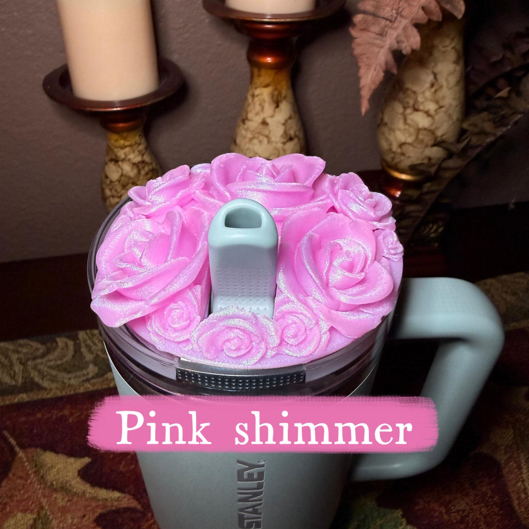 Rose Bouquet Cluster Tumbler Topper that fit Stanley Tumbler PRO TOUR Lids, Rose Accessory, 3D Decorative Lid, hot seller