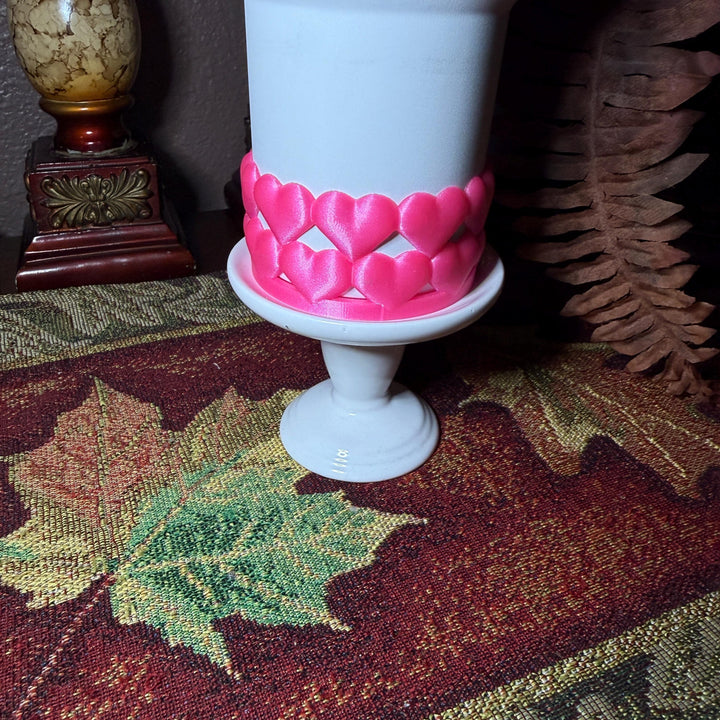 Hot Pink Valentine Heart Tumbler Boot or straw topper for Stanley orother brands, Protective Sleeve, unique minimalist gift, hot seller