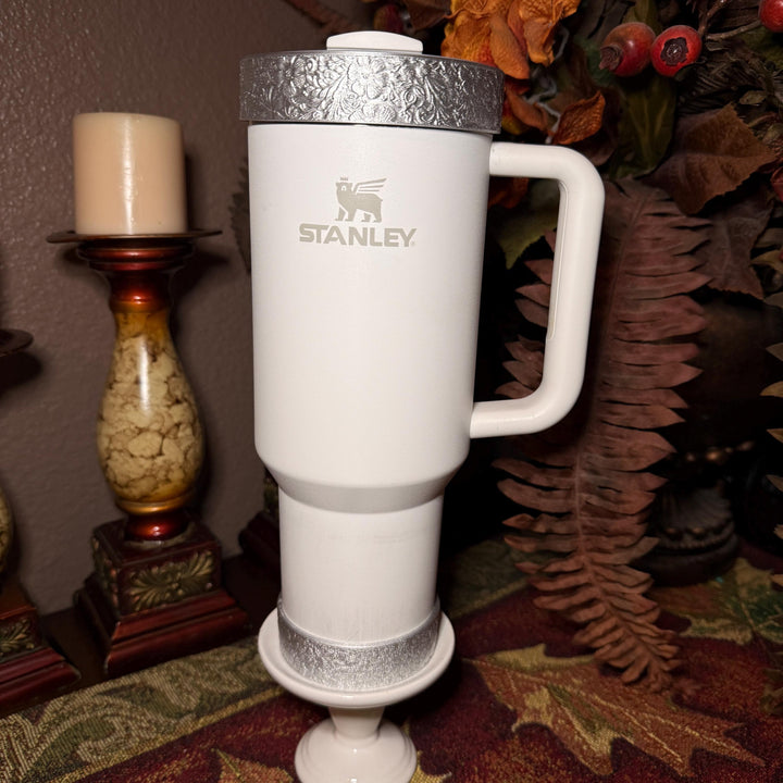 Silver Rose Embossed Low Profile Tumbler Boot or Halo, Protective Sleeve, HOT SELLER