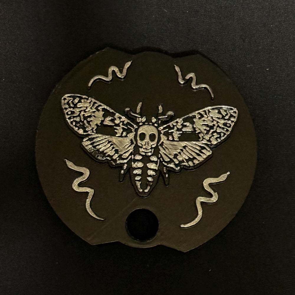 Deadly Damask Moth tumbler topper for Stanley 20 30 or 40 oz Tumblers, Halloween accessories, black moth snake