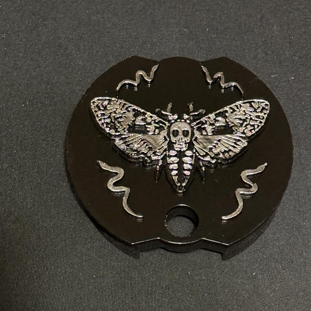 Deadly Damask Moth tumbler topper for Stanley 20 30 or 40 oz Tumblers, Halloween accessories, black moth snake