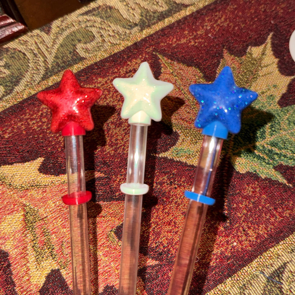 Red White Blue Glittered Star Straw Topper Cap , Patriotic, July 4th, Independence Day, stars stripes red chili fireworks cream royal