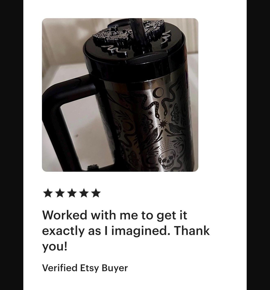 Deadly Damask Moth tumbler topper for Stanley 20 30 or 40 oz Tumblers, Halloween accessories, black moth snake