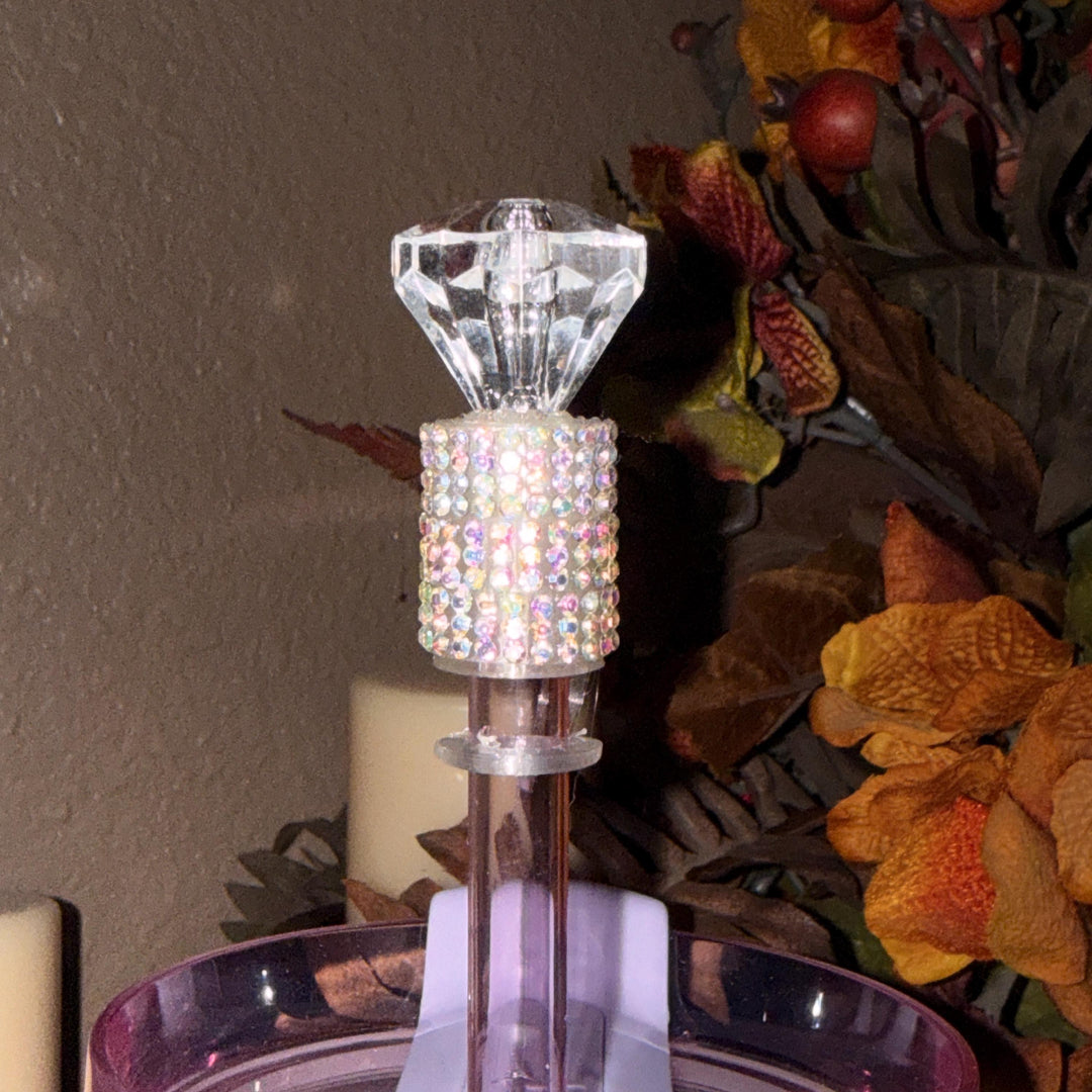 Spring Iridescent Rhinestone Princess Accessories for Stanley tumblers, Princess Crown Topper Bling Bangle Band or rose topper