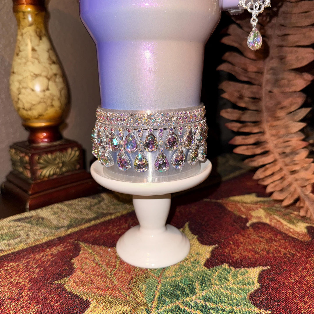 Spring Iridescent Rhinestone Princess Accessories for Stanley tumblers, Princess Crown Topper Bling Bangle Band or rose topper