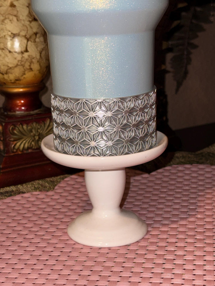 Silver Deco Tumbler Boot, Shimmery Stylish Sleeve, Holiday Collection, Fits Stanley, Simple Modern, Brumate, Owala, Meoky, Coldest