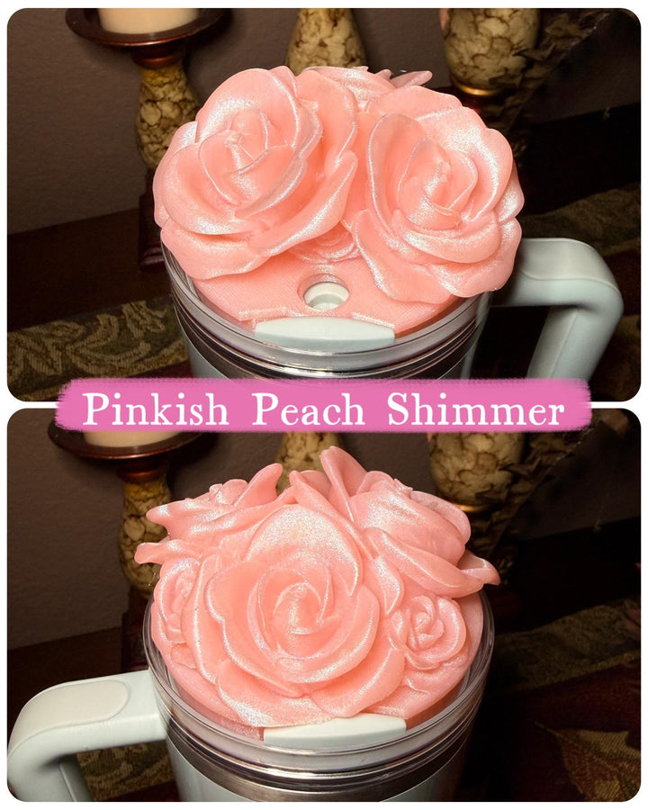 Rose Bouquet Cluster Tumbler Topper that fit Stanley Tumbler Quencher Lids, Rose Accessory, 3D Decorative Lid, BEST SELLER