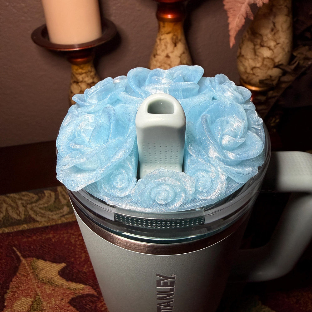 Rose Bouquet Cluster Tumbler Topper that fit Stanley Tumbler PRO TOUR Lids, Rose Accessory, 3D Decorative Lid, hot seller