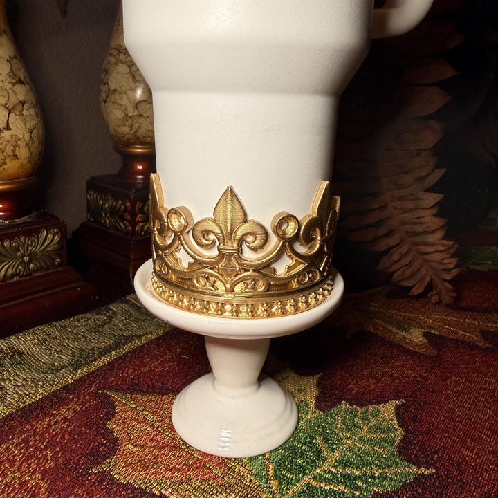 Gold Fleur-de-lis Crown Tumbler Boot, Tumbler Boot Sleeve, fits your Stanley Tumblers, Unique Gift, multiple colors