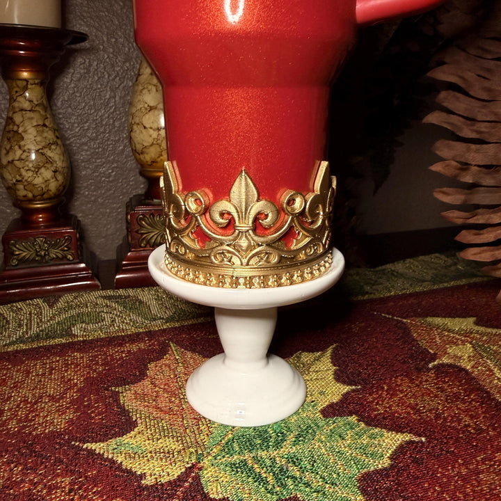 Gold Fleur-de-lis Crown Tumbler Boot, Tumbler Boot Sleeve, fits your Stanley Tumblers, Unique Gift, multiple colors