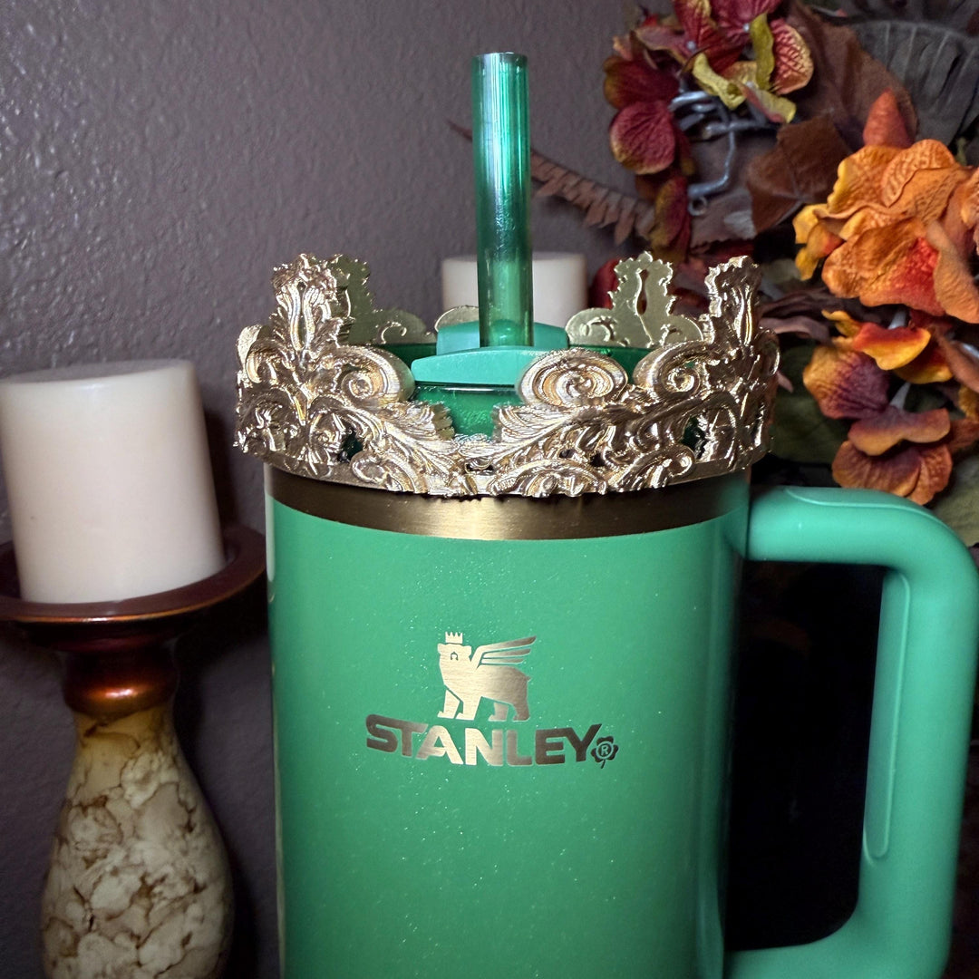 NEW Scroll Fancy Lace Damask Gold or Silver Tumbler Boot Halo Accessory Collection for tumblers, Stanley accessories