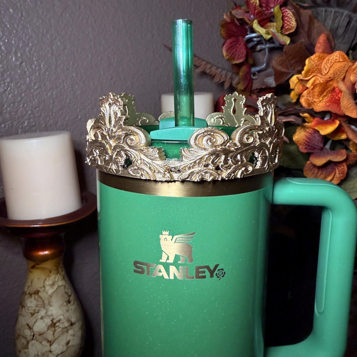 NEW Scroll Fancy Lace Damask Gold or Silver Tumbler Boot Halo Accessory Collection for tumblers, Stanley accessories