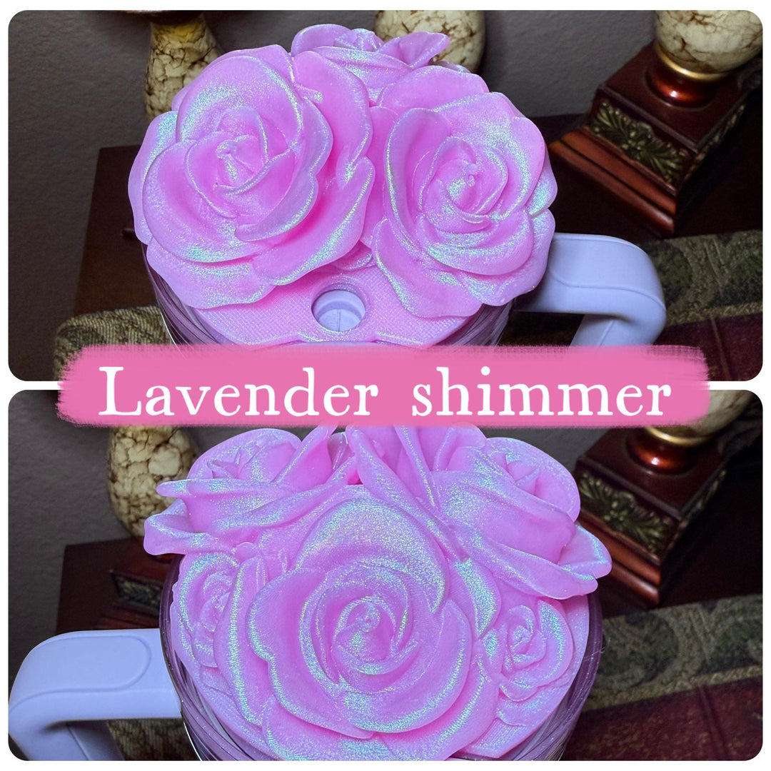Rose Bouquet Cluster Tumbler Topper that fit Stanley Tumbler Quencher Lids, Rose Accessory, 3D Decorative Lid, BEST SELLER