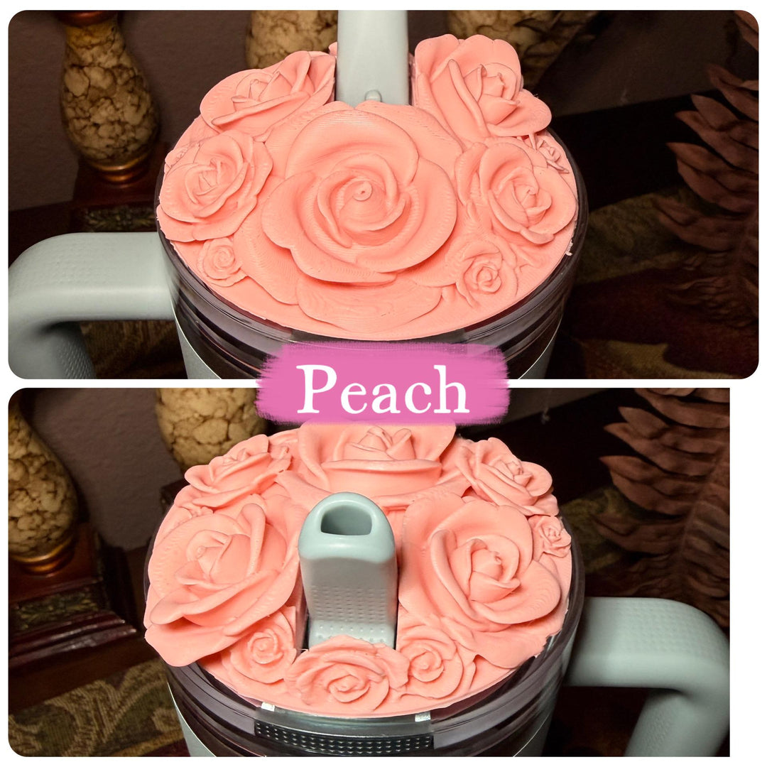Rose Bouquet Cluster Tumbler Topper that fit Stanley Tumbler PRO TOUR Lids, Rose Accessory, 3D Decorative Lid, hot seller