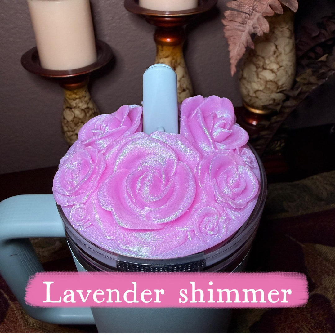 Rose Bouquet Cluster Tumbler Topper that fit Stanley Tumbler PRO TOUR Lids, Rose Accessory, 3D Decorative Lid, hot seller